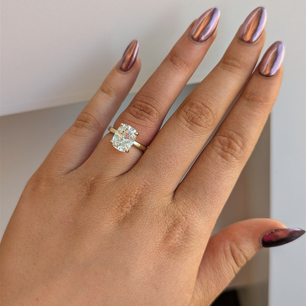 14K yellow gold solitaire enga