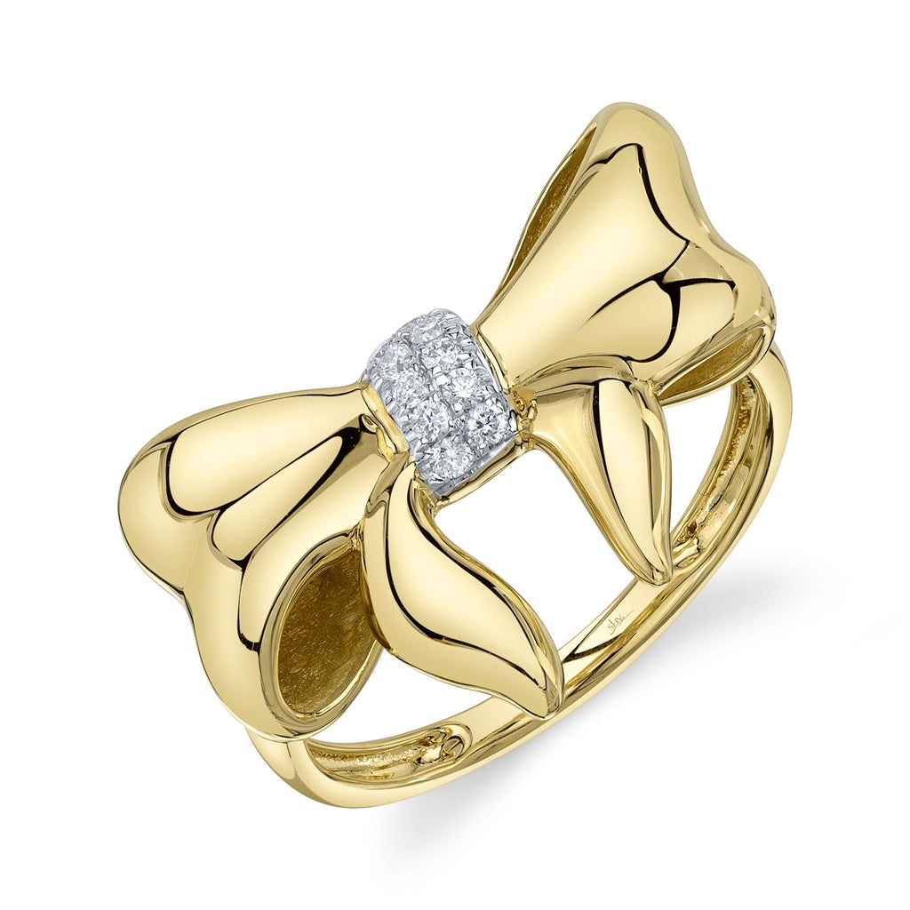 14KY 0.09CTW DIAMOND BOW RING