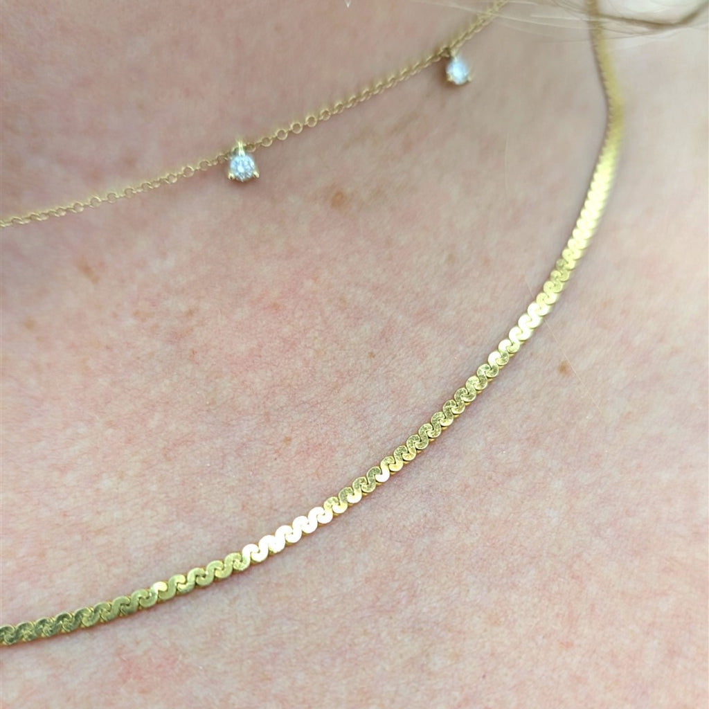 14kt yellow gold serpentine ch