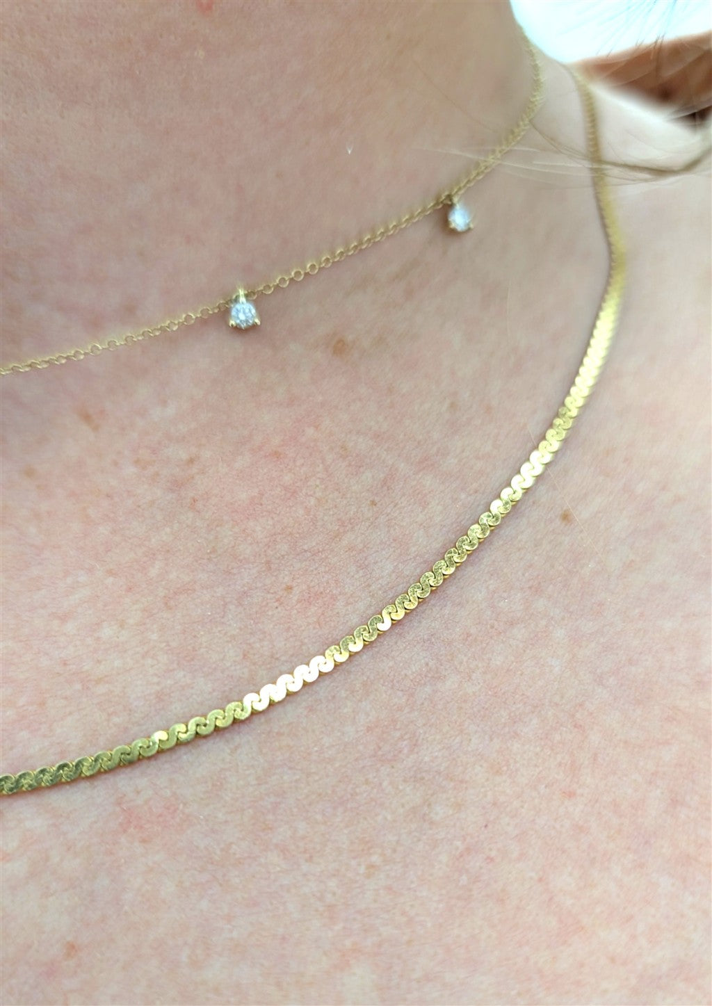 14kt yellow gold serpentine ch