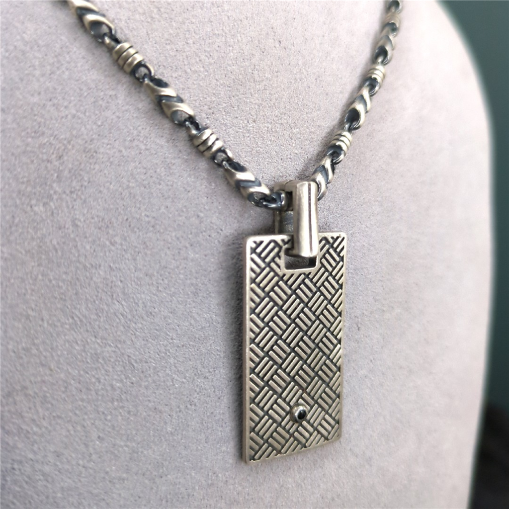 Sterling silver Oxidized Dog T