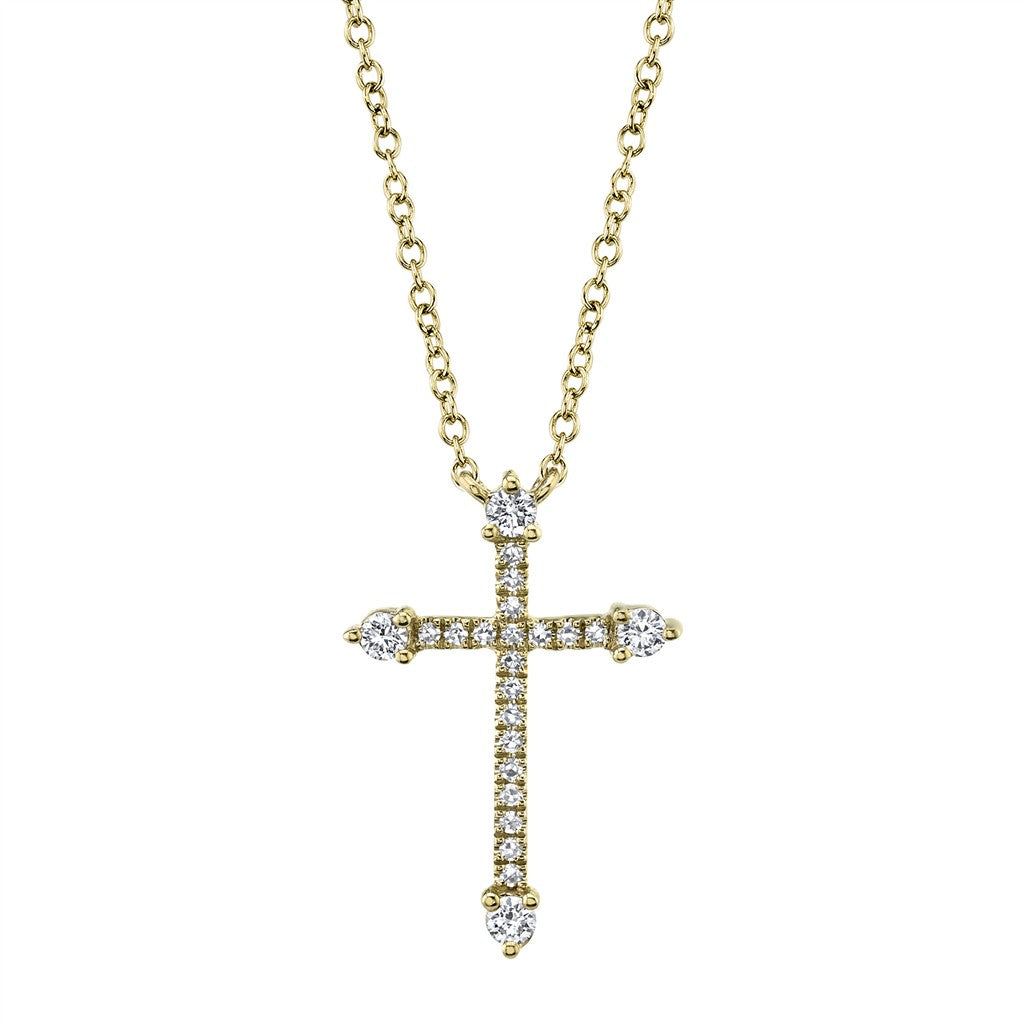0.17CT 14K Y/G DIAMOND CROSS N