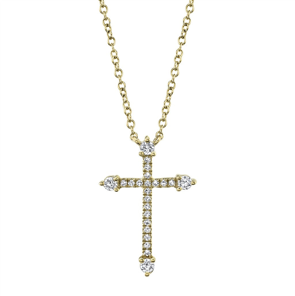 0.17CT 14K Y/G DIAMOND CROSS N
