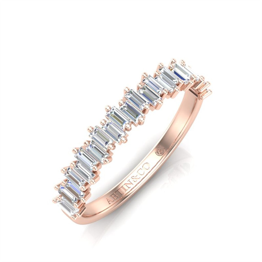 14kt Rose Gold Staggered Bague