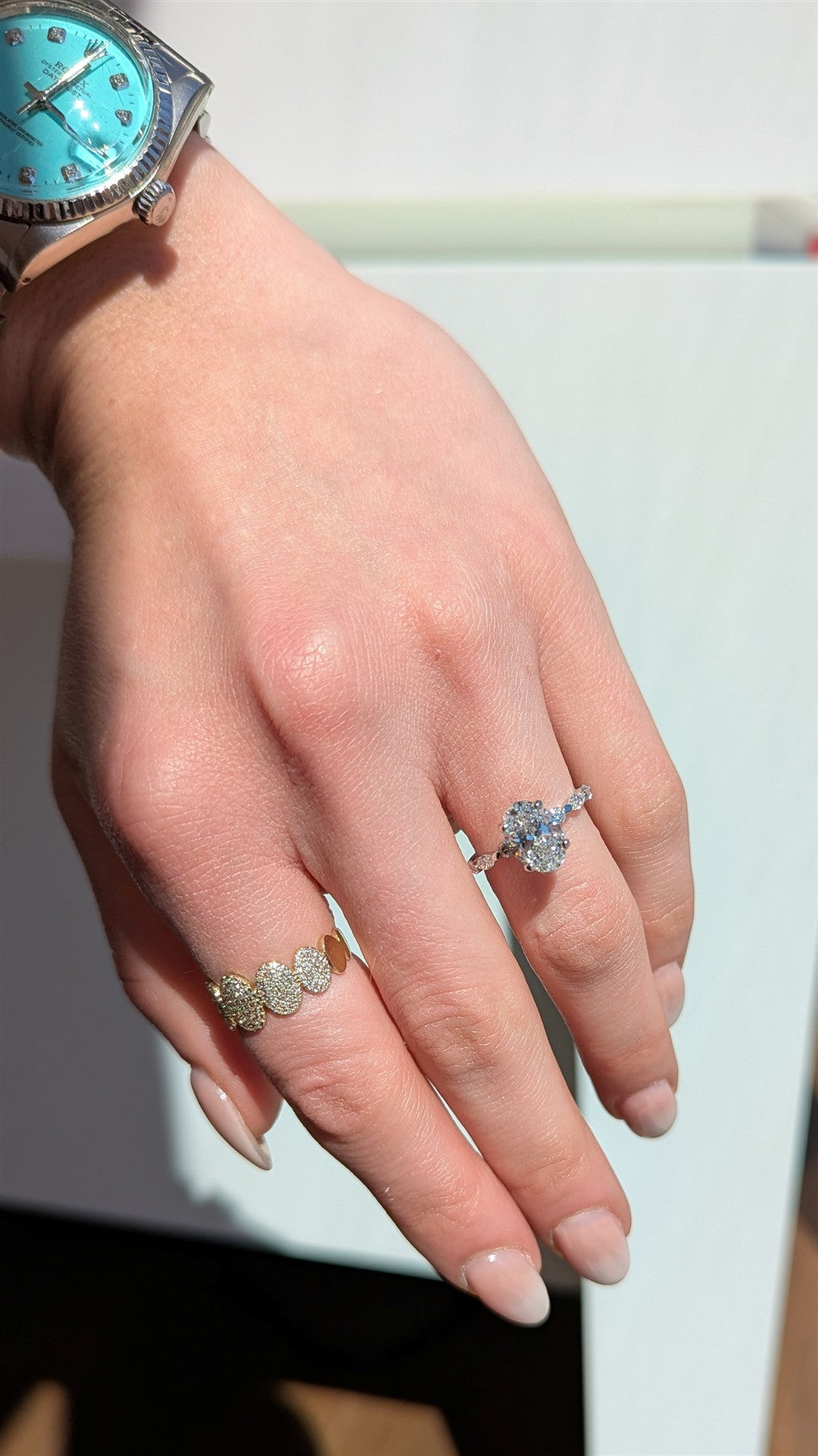 14K white gold engagement ring