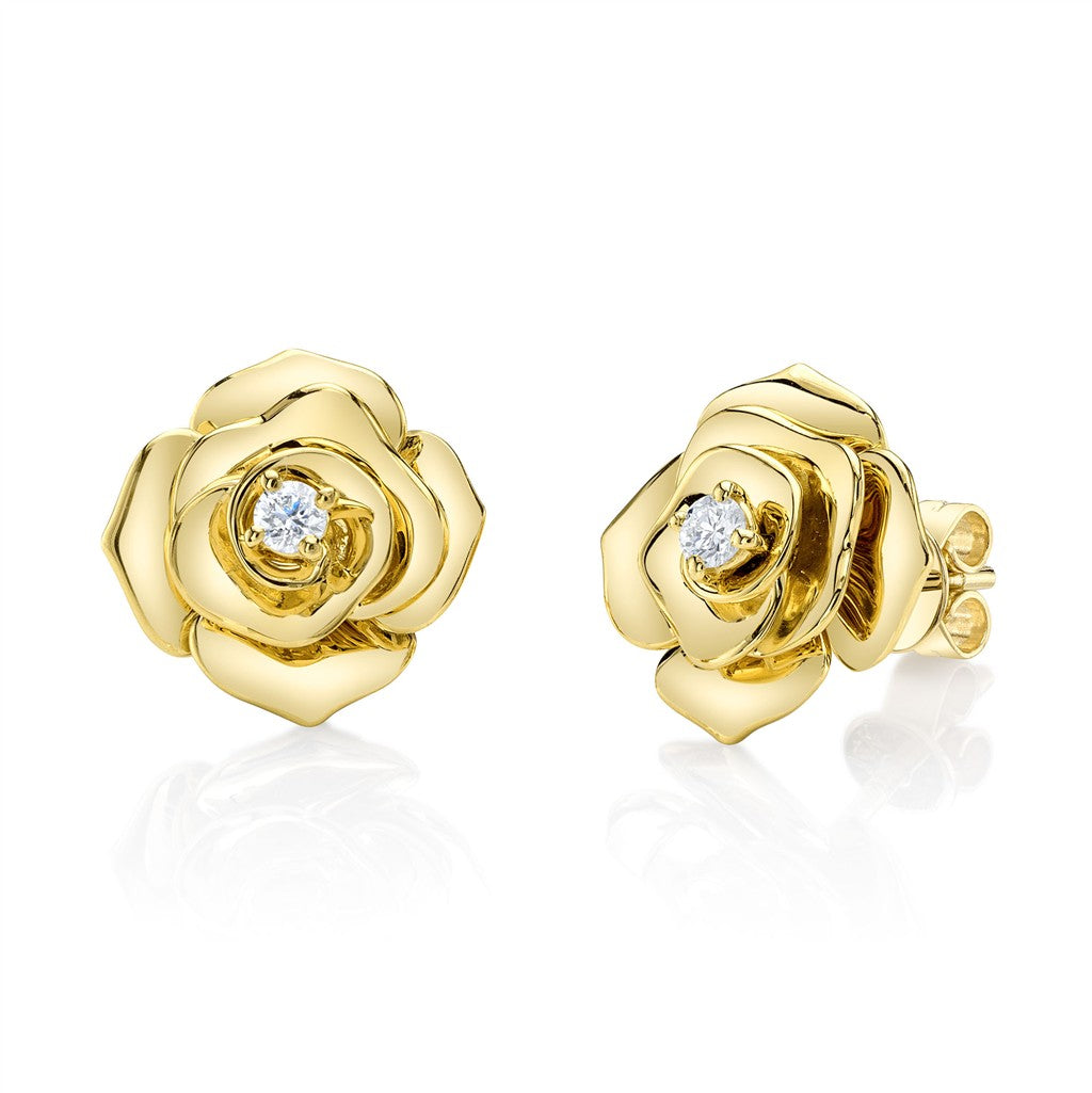 14KY 0.08CTW DIAMOND FLOWER ST