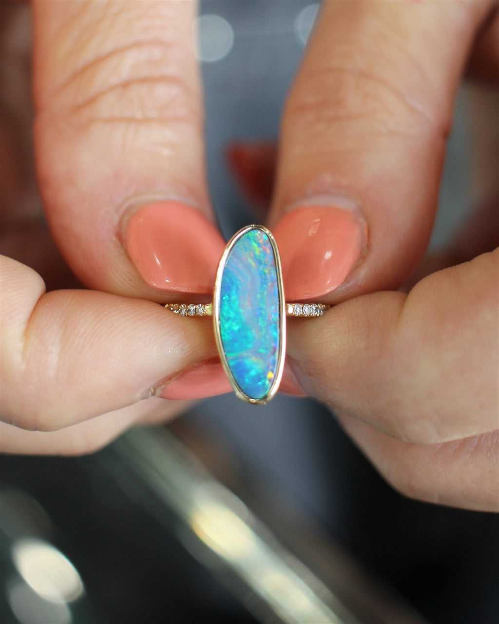 14KY Australian Opal Doublet R