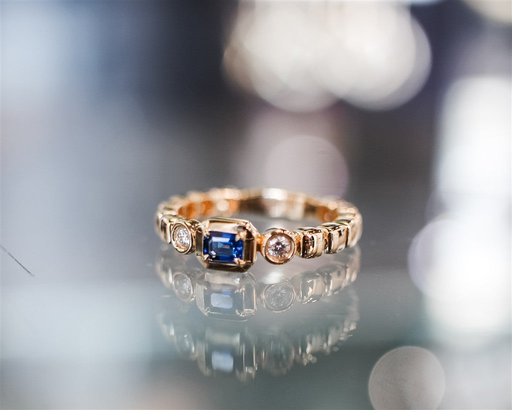 14kt yellow gold 0.27ct sapphi
