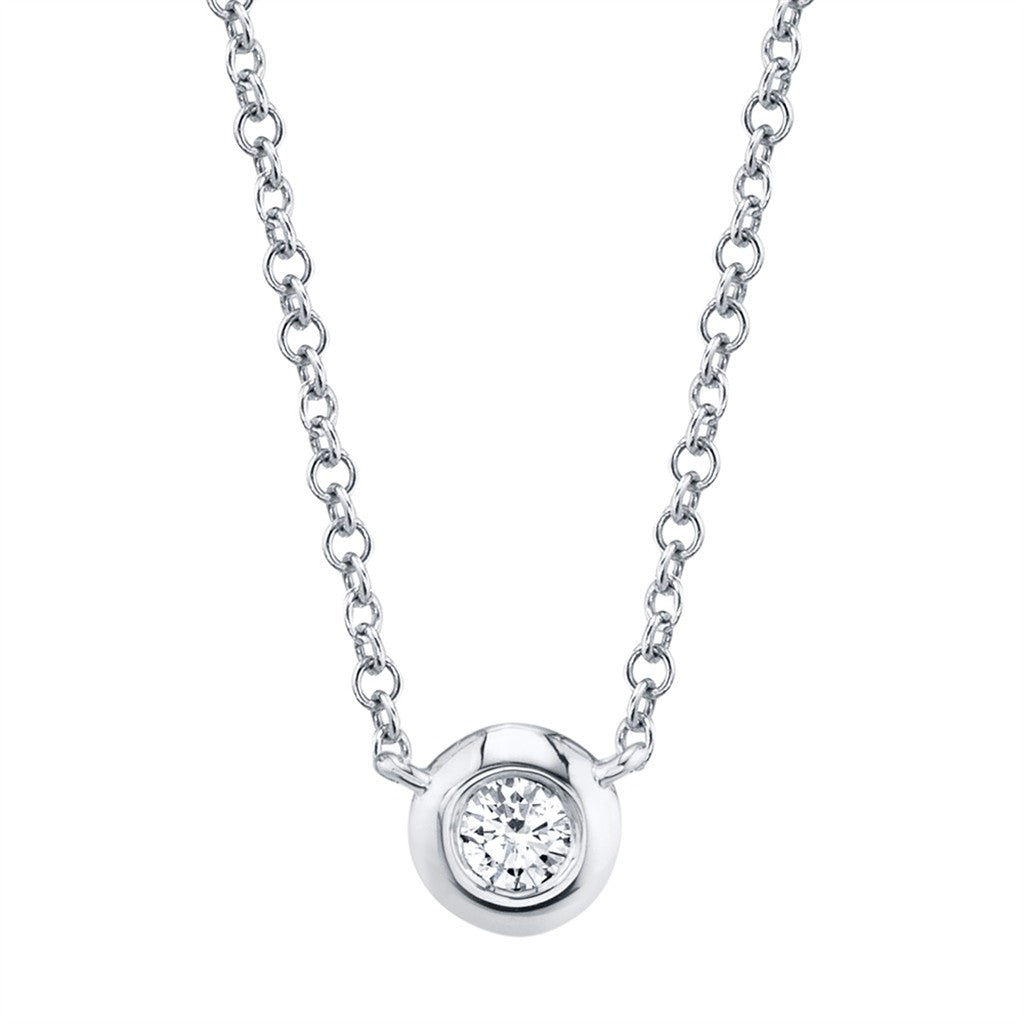 14KW 0.05CT Diamond Bezel Neck