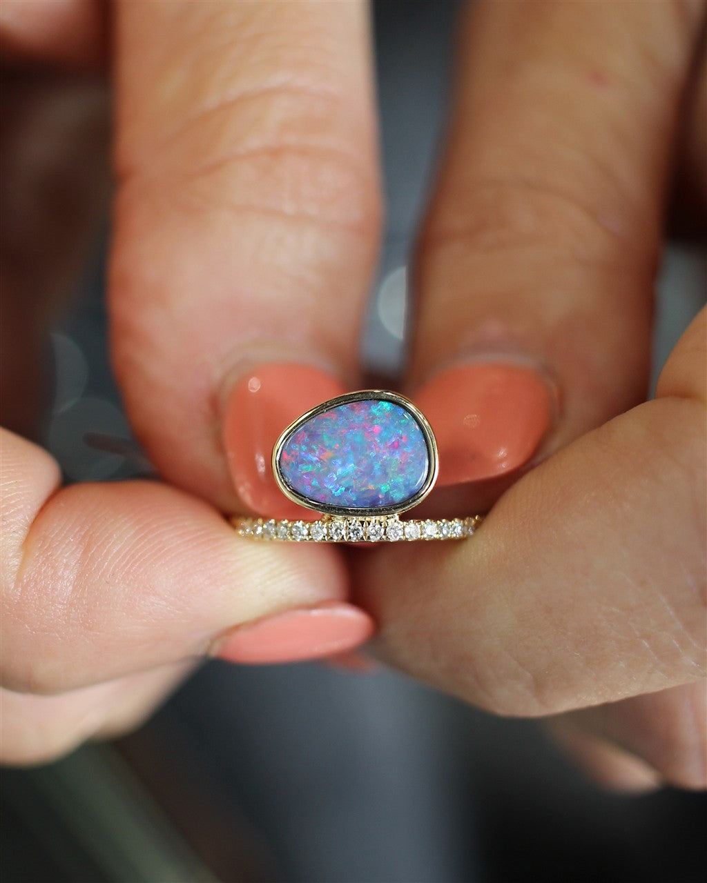 14KY Australian Opal Doublet E