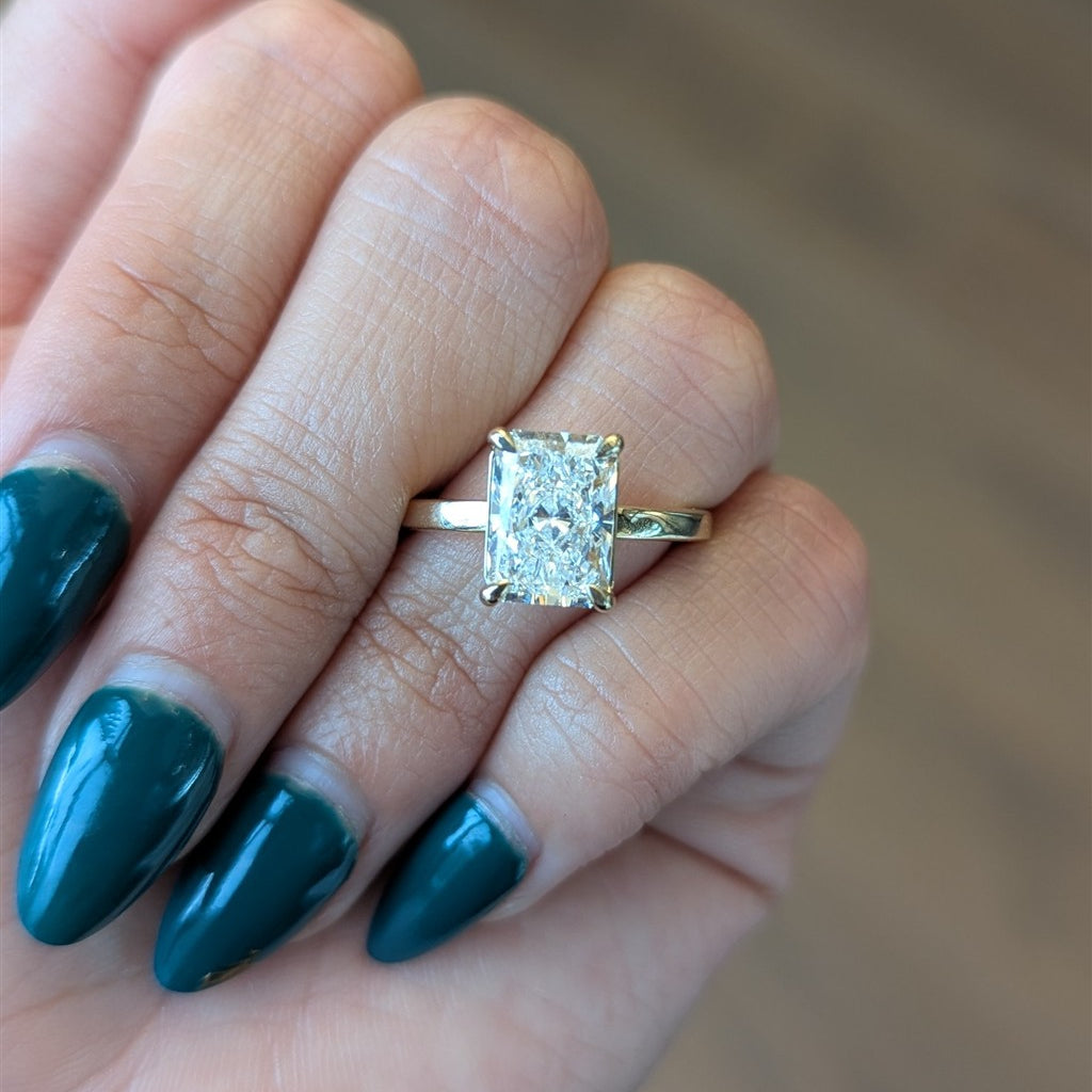 14KY 3.00ct RA LG SOL SQ SHANK