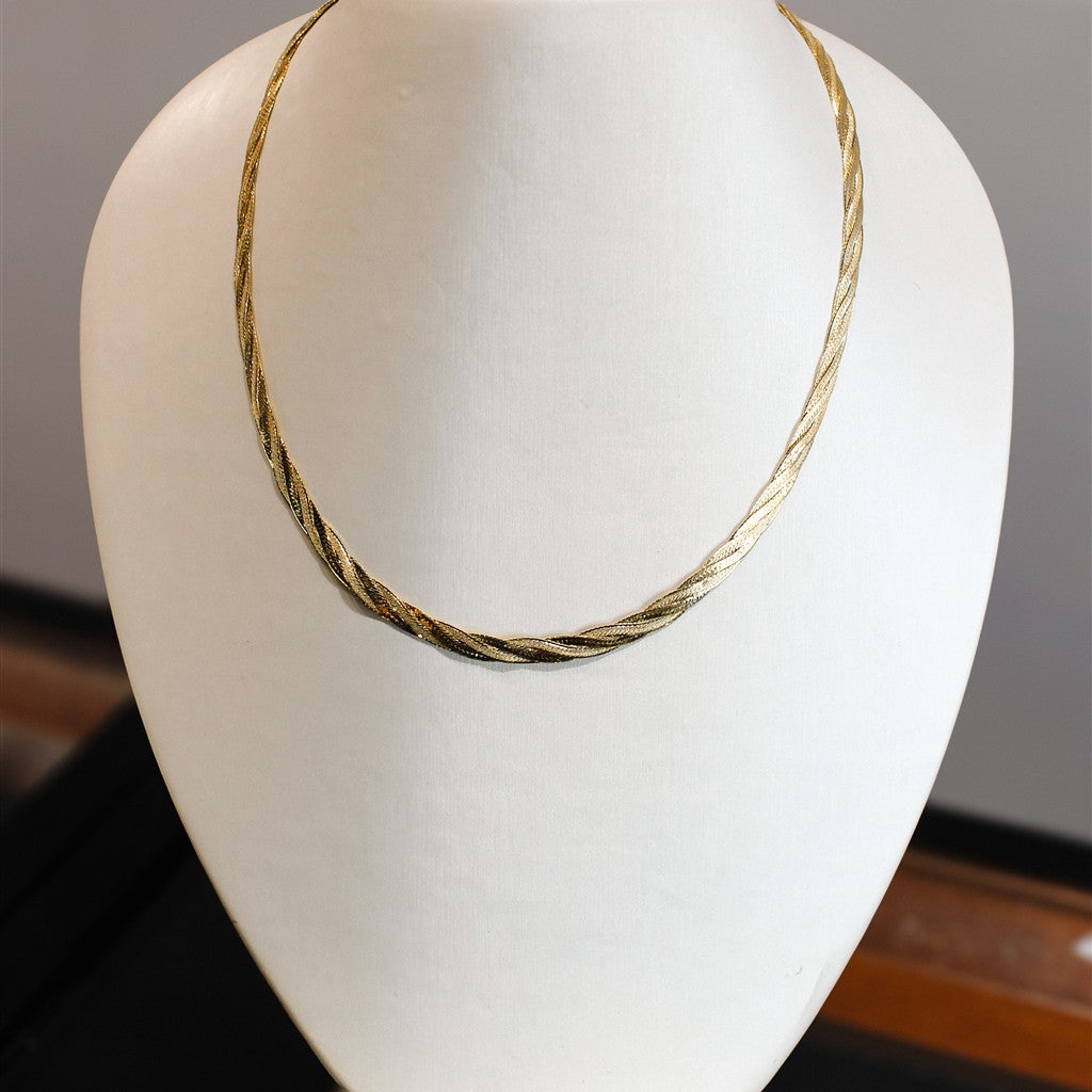 14KY woven snake chain 18"