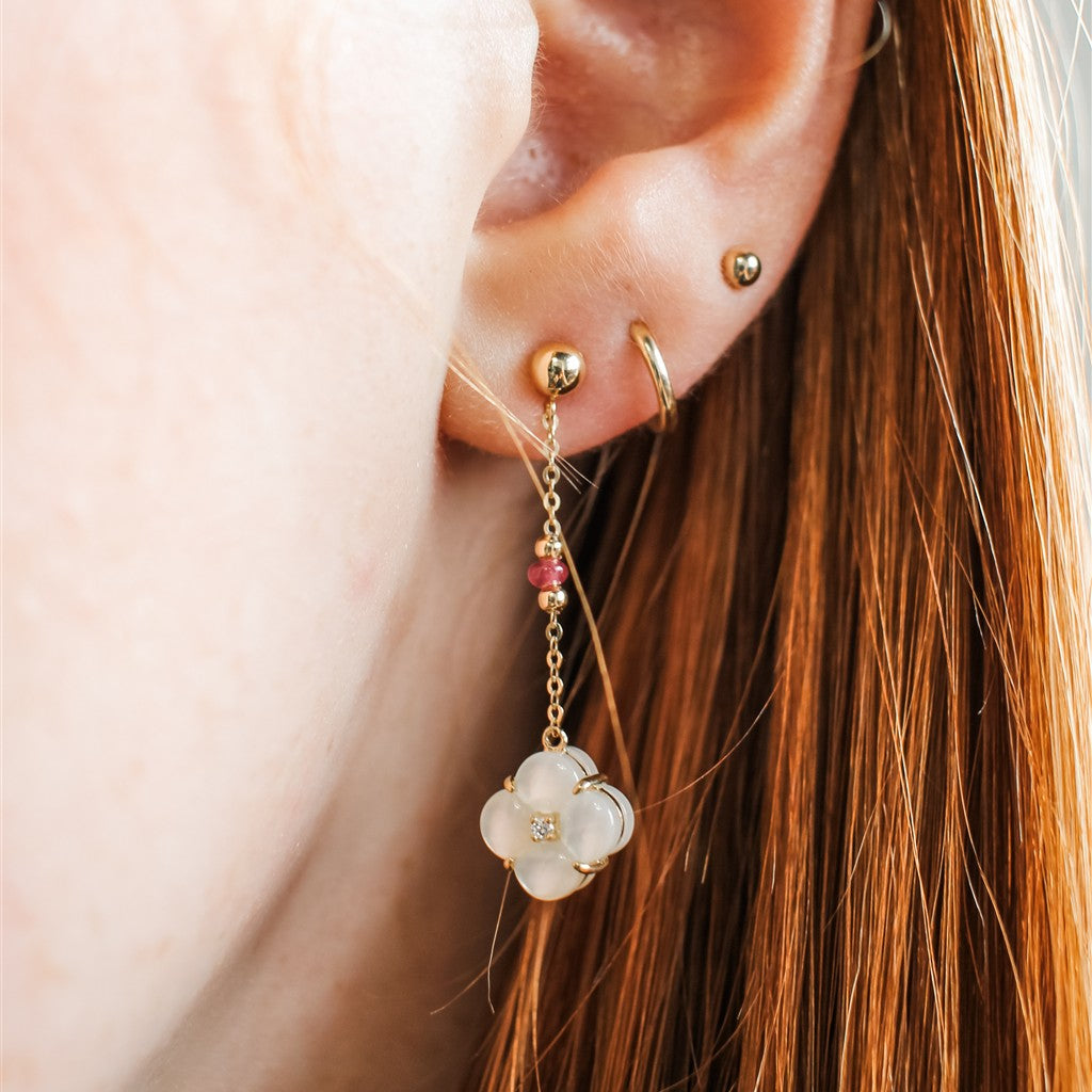 18KY RUBY BEAD ACCENTED MOTHER
