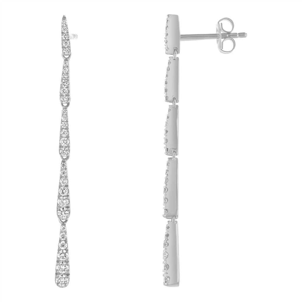 14kt white gold graduated drop