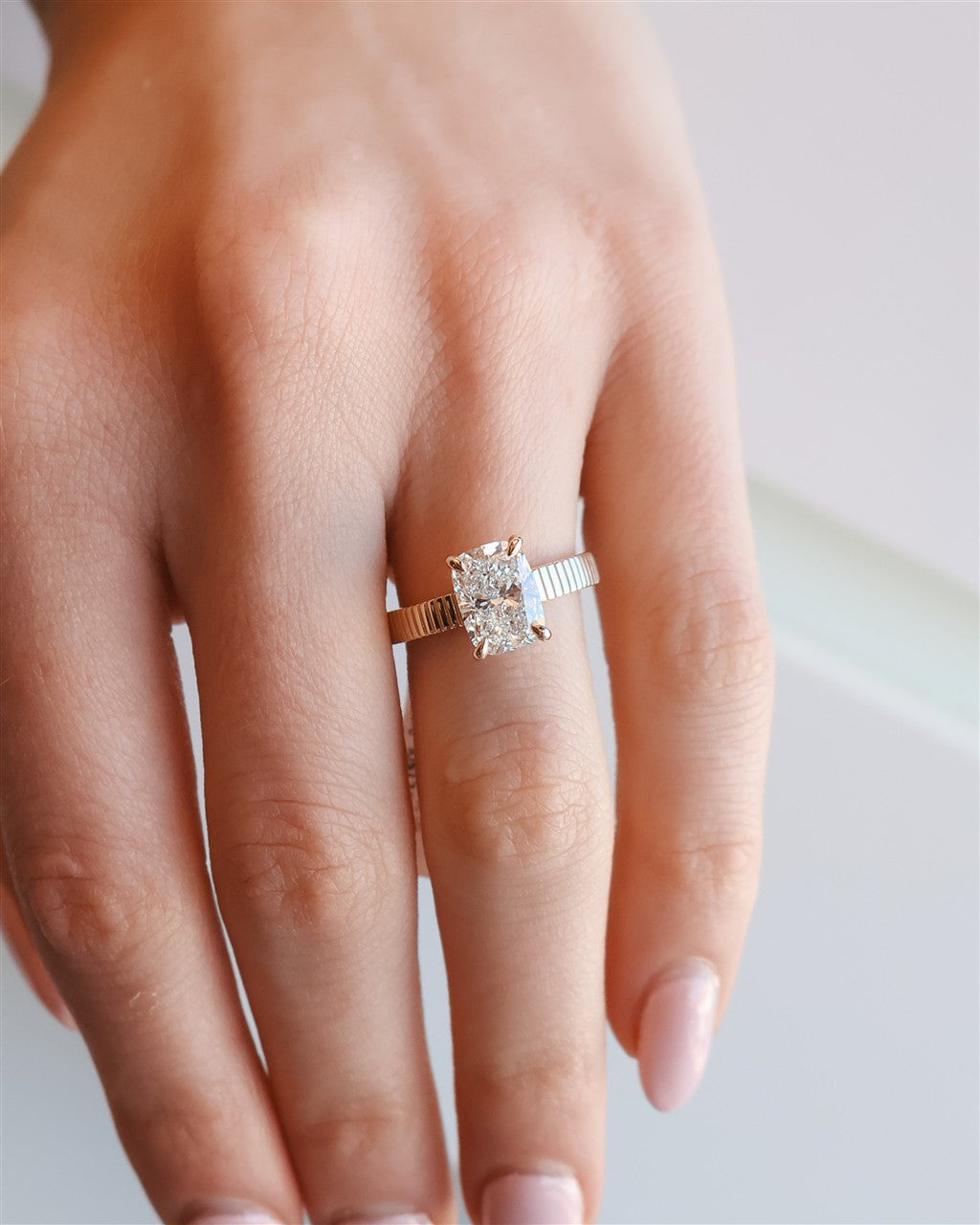 14kt yellow gold 2ct elongated