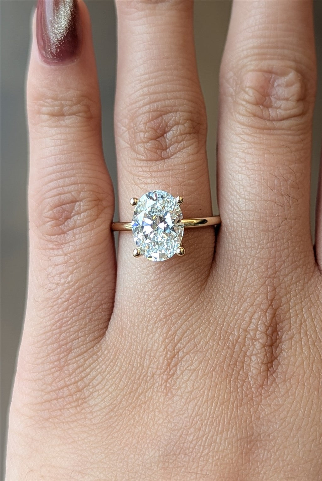 14kt yellow gold 2ct oval cut