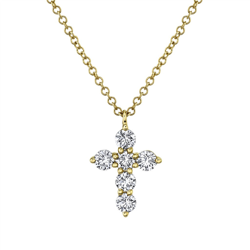 0.50CT 14K Y/G DIAMOND CROSS N