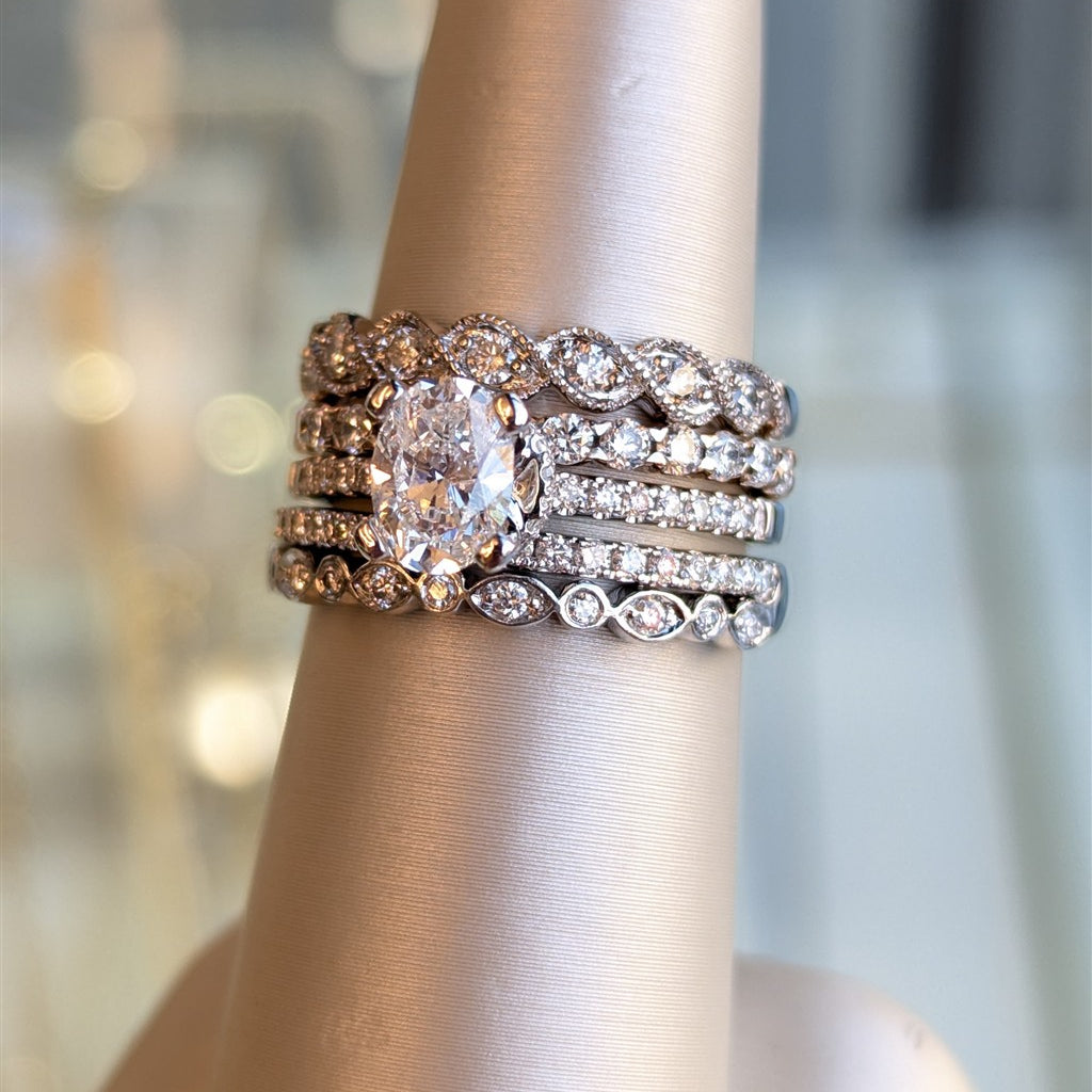 Natural diamond 4-piece weddin