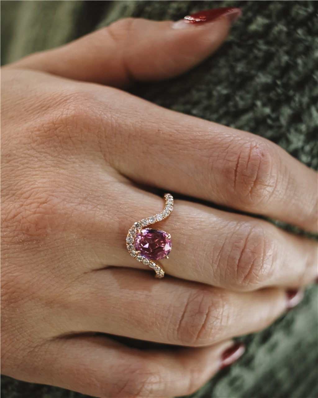 18k rg1.53ct  pink sapphire an