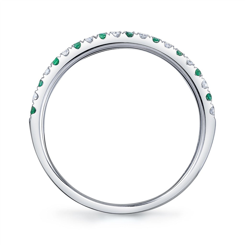 14KW 0.10CTW Emerald & 0.10CTW