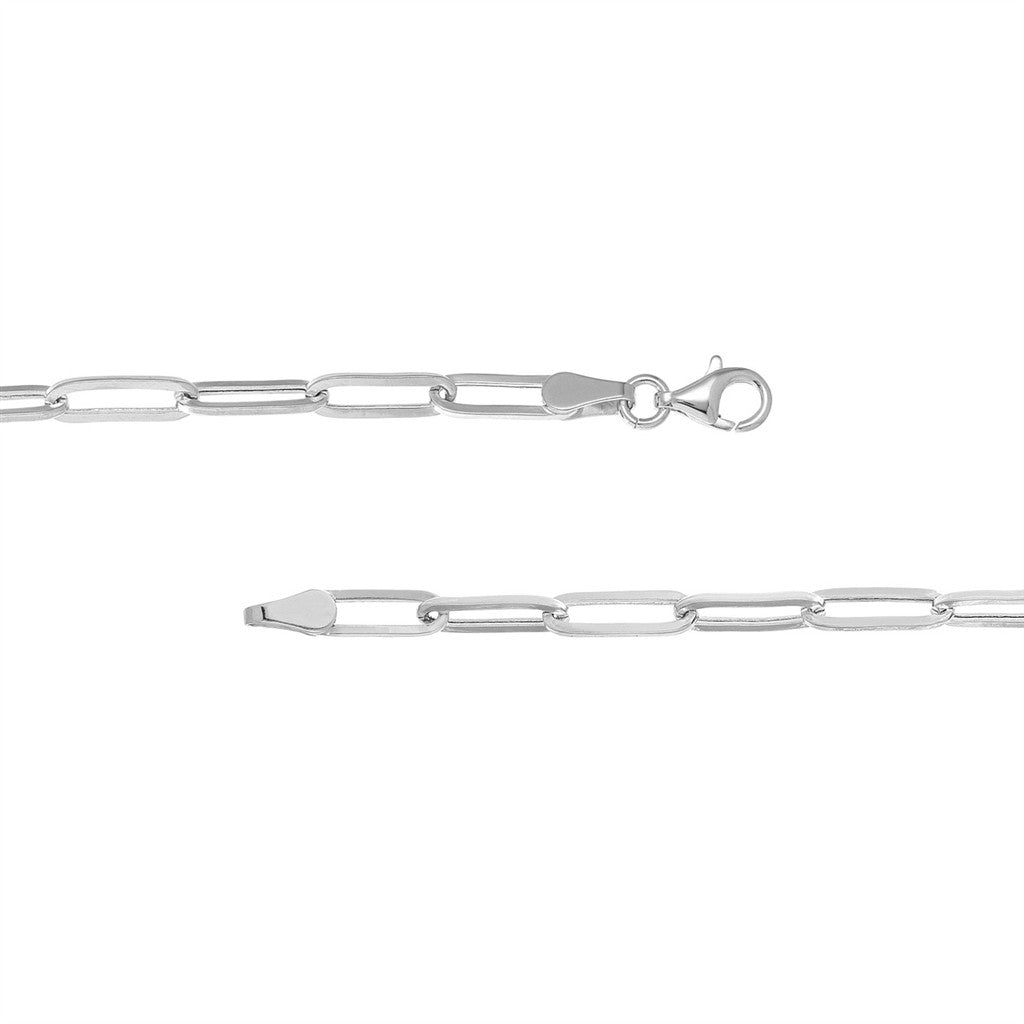 14K white gold 3.80mm hollow p