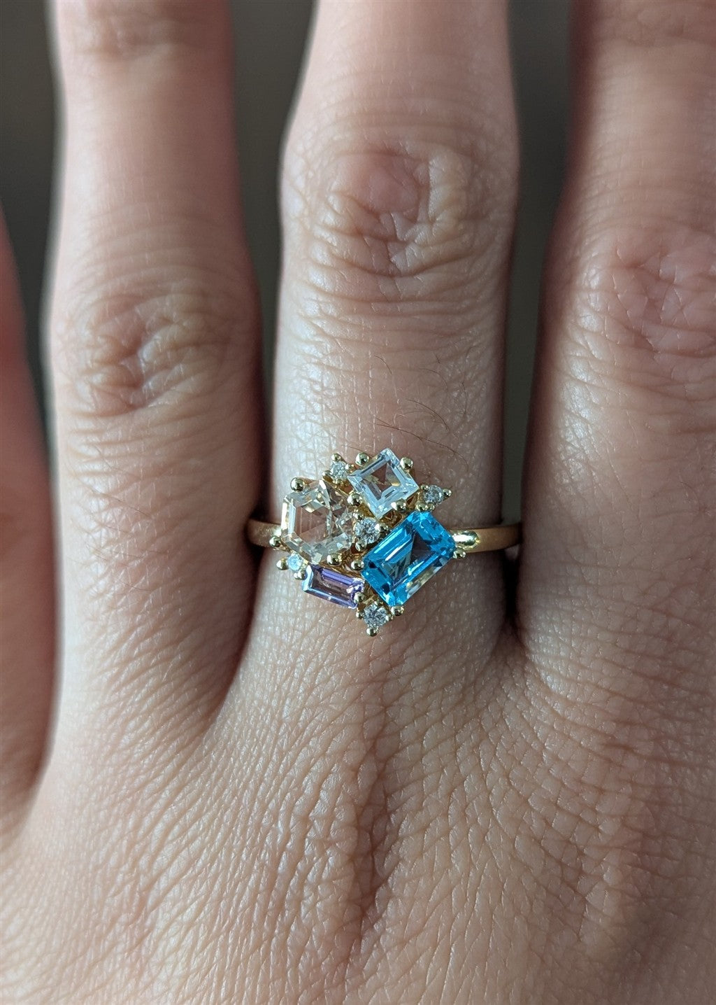 14ktYG ring with 0.07ctw Dia &