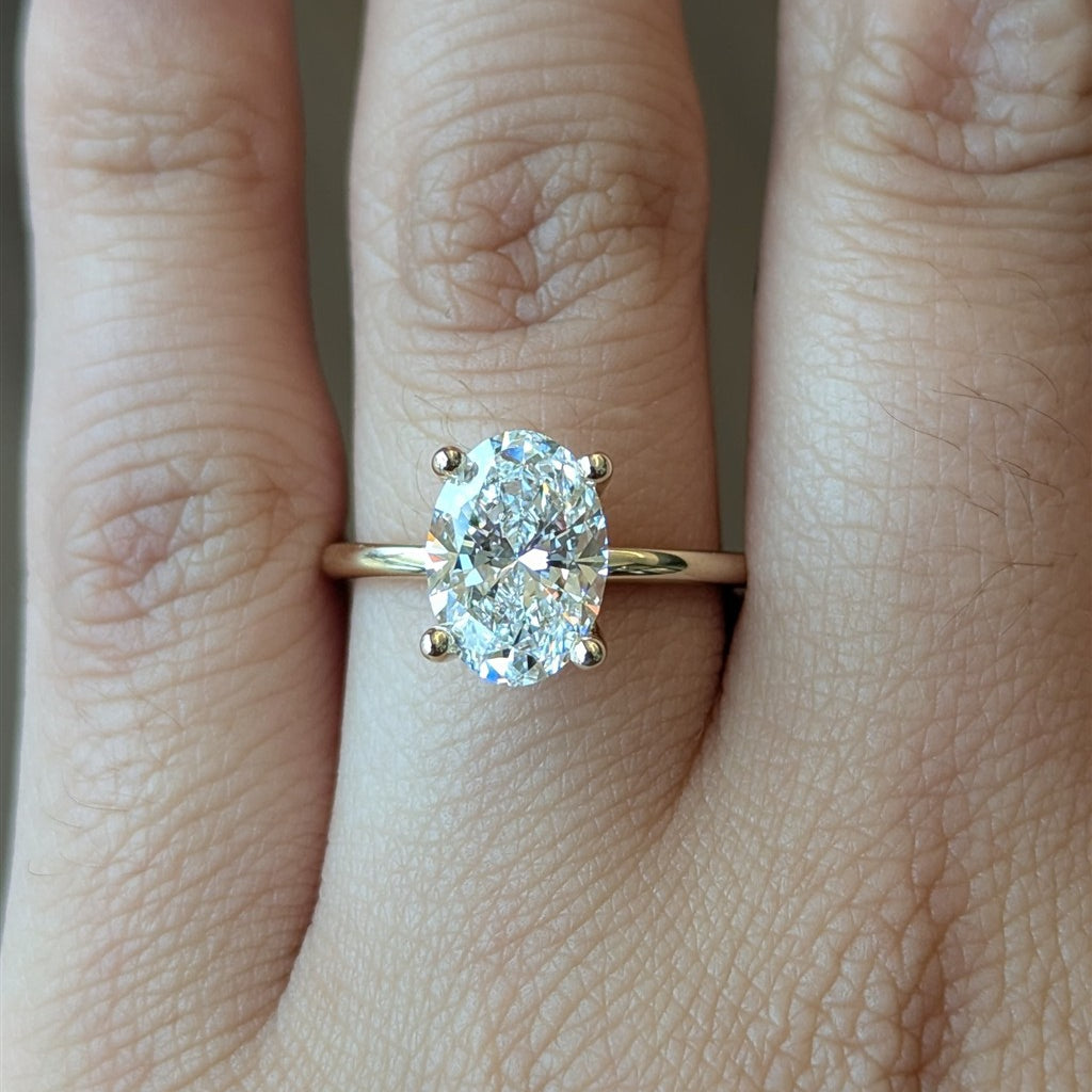 14k yellow gold 3.02ct oval la