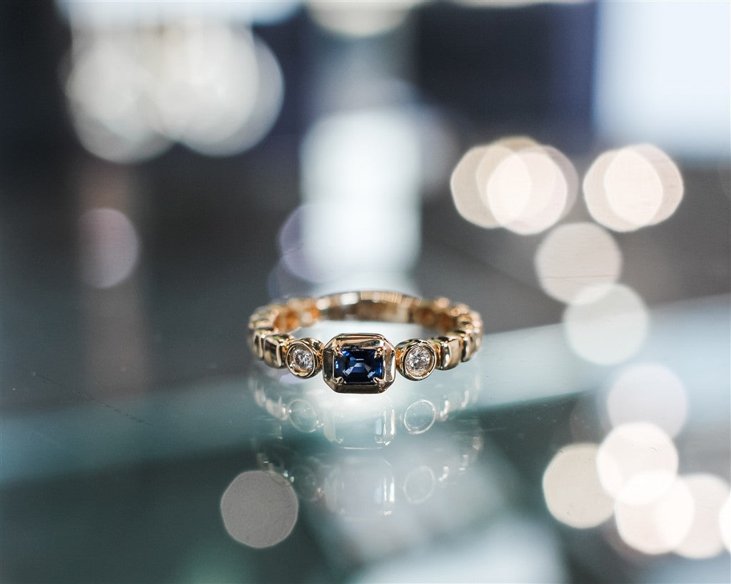 14kt yellow gold 0.27ct sapphi