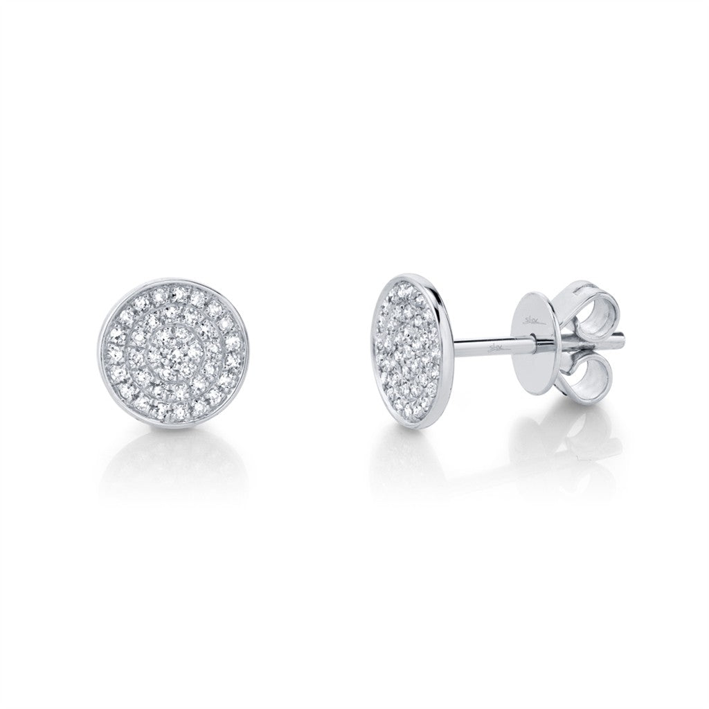14ktWG Pave Dia Studs 0.17ctw