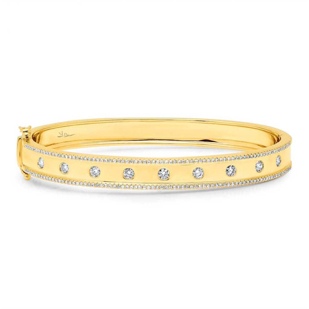 14kt YG 0.97ctw Diamond Bangle