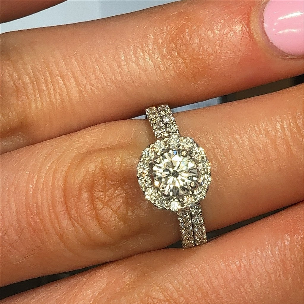 14kt white gold wedding set wi