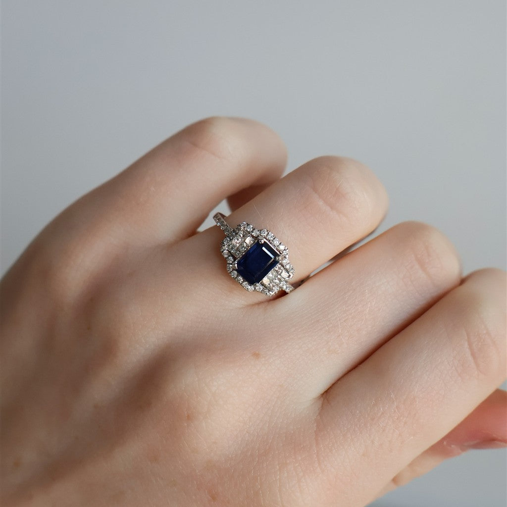 14kt white gold diamond and em