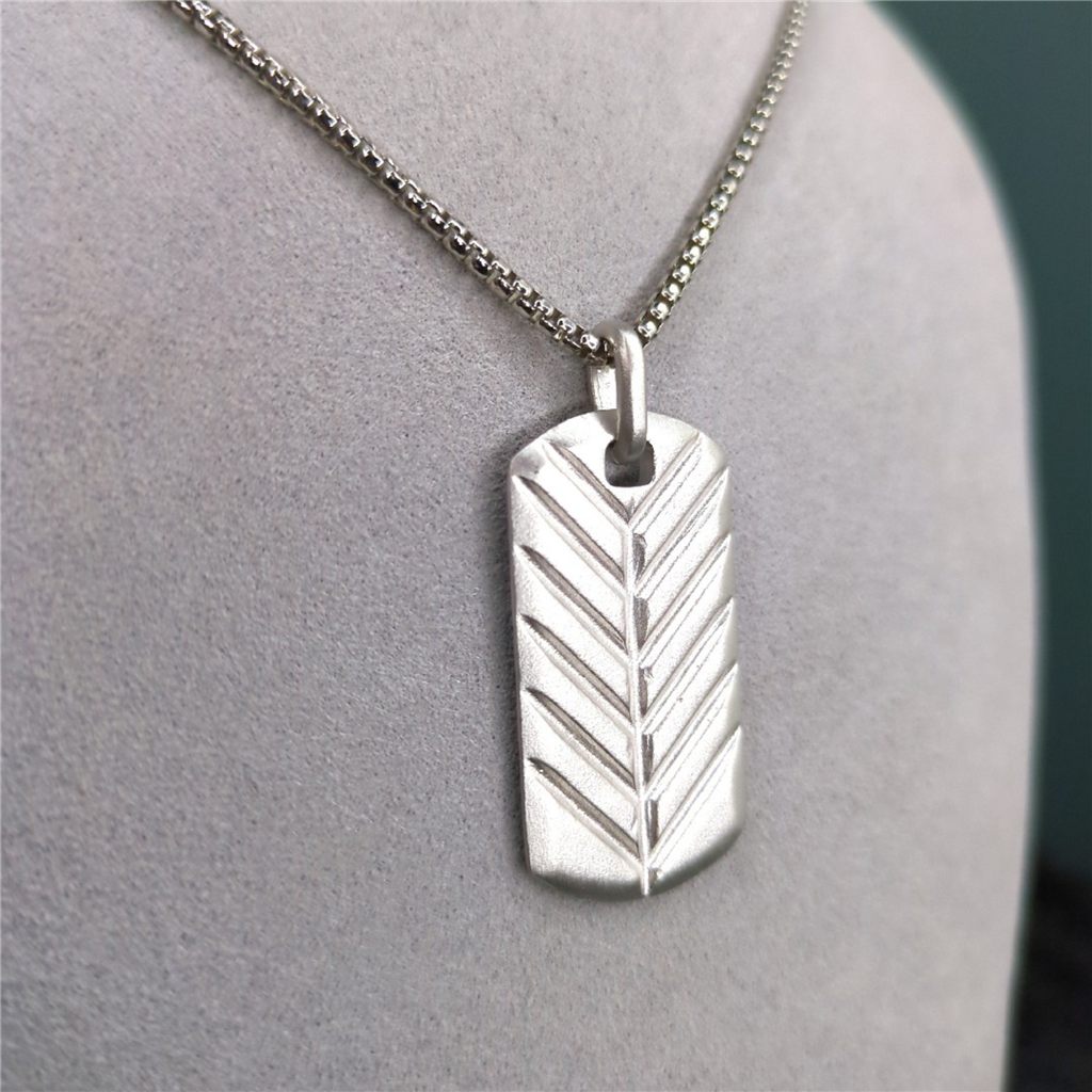 Sterling silver chev pattern p