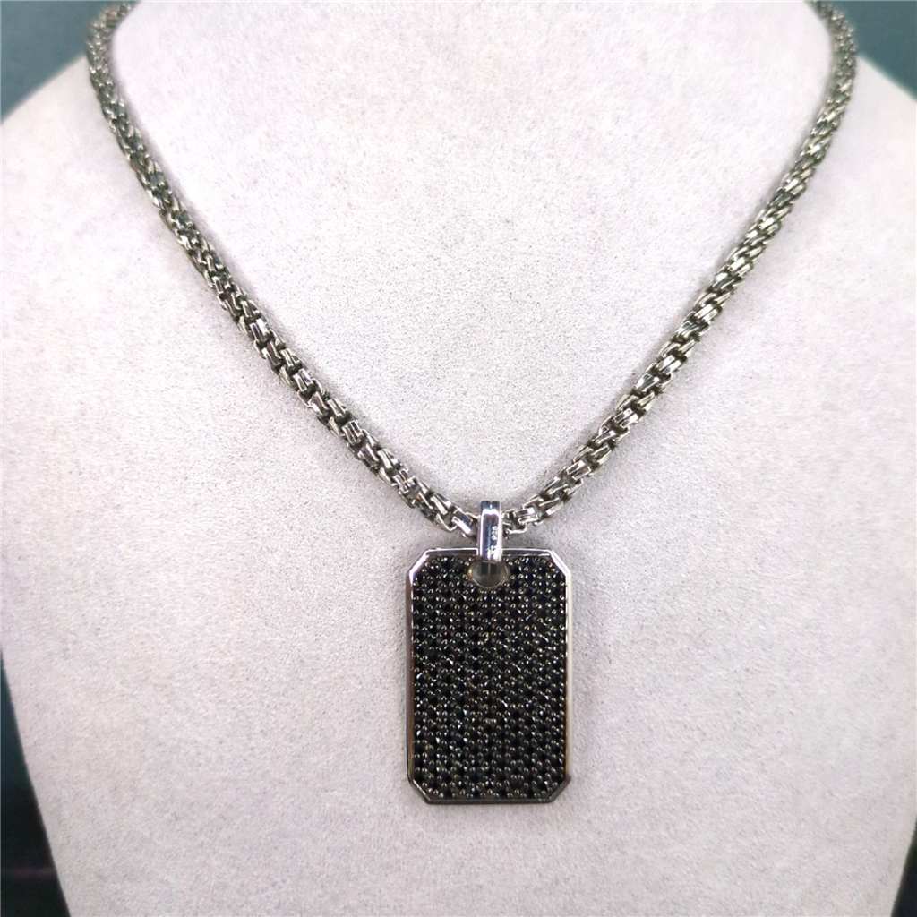 Sterling silver black 3ctw dog