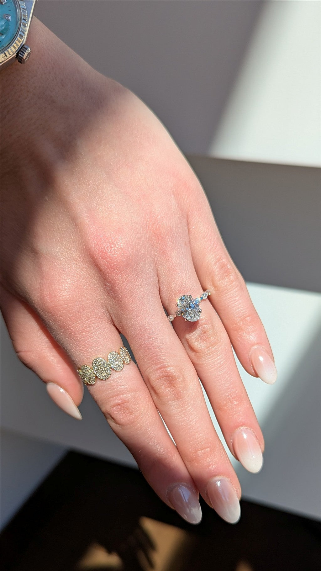 14K white gold engagement ring