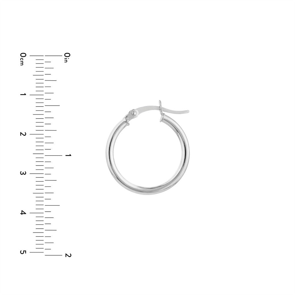 sterling silver 2x20 Round Hoo