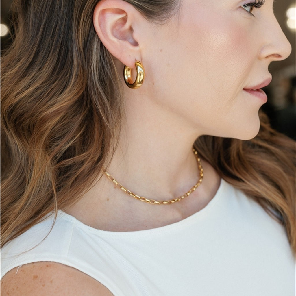 18KY Gold Plated 3.9MM Puffed