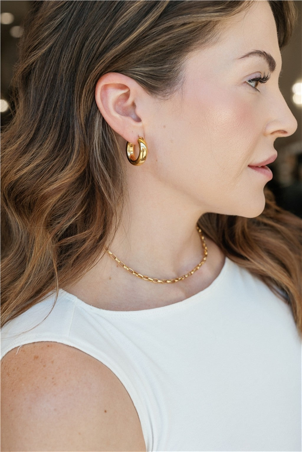 18KY Gold Plated 3.9MM Puffed