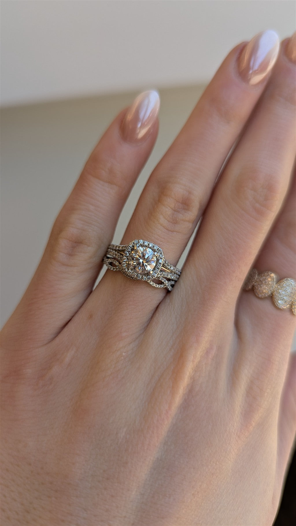 14kt white gold wedding set wi