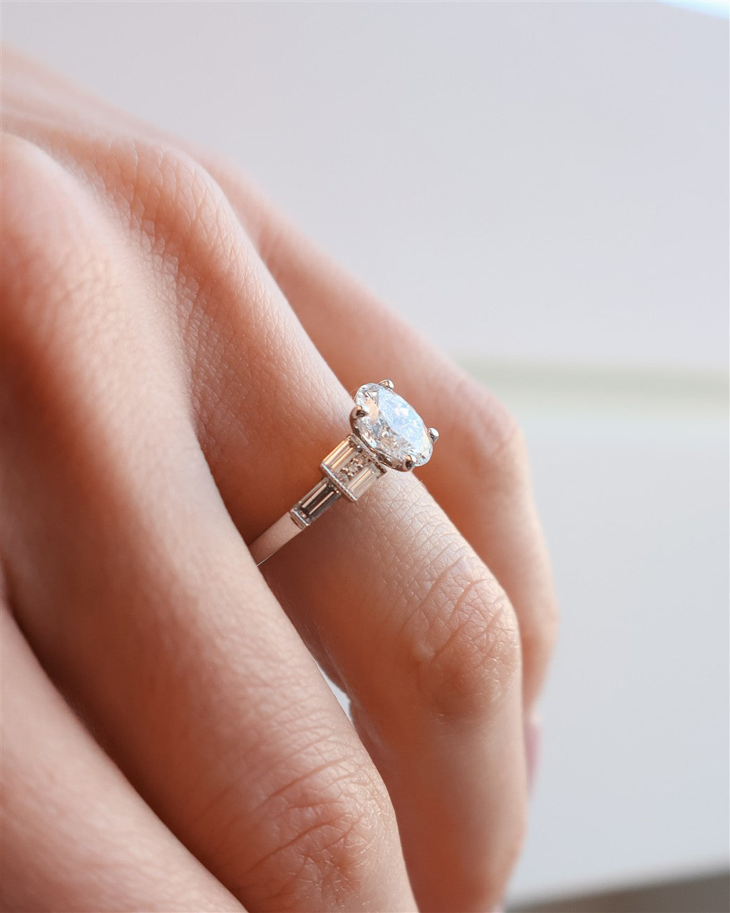 14kt white gold diamond engage