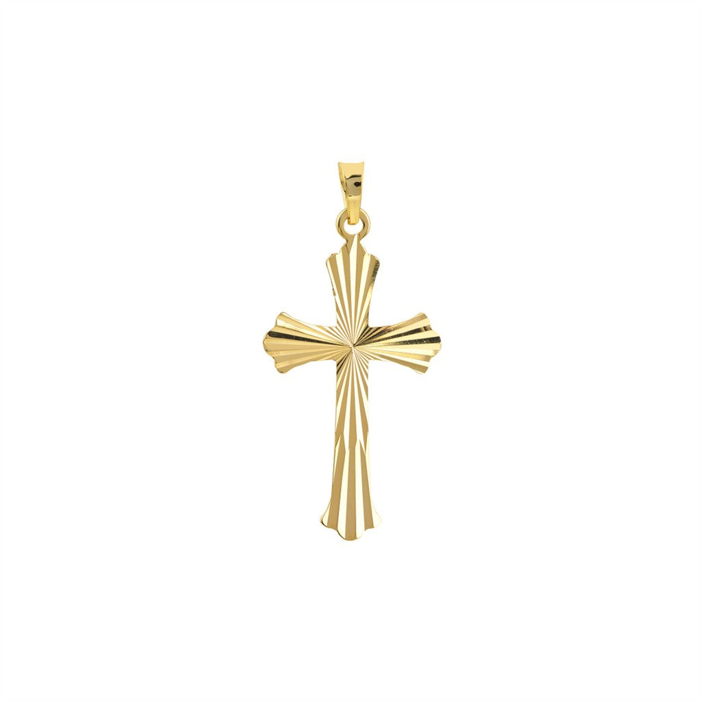 two-tone diamond cut Crucifix