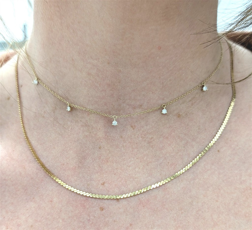 14kt yellow gold serpentine ch