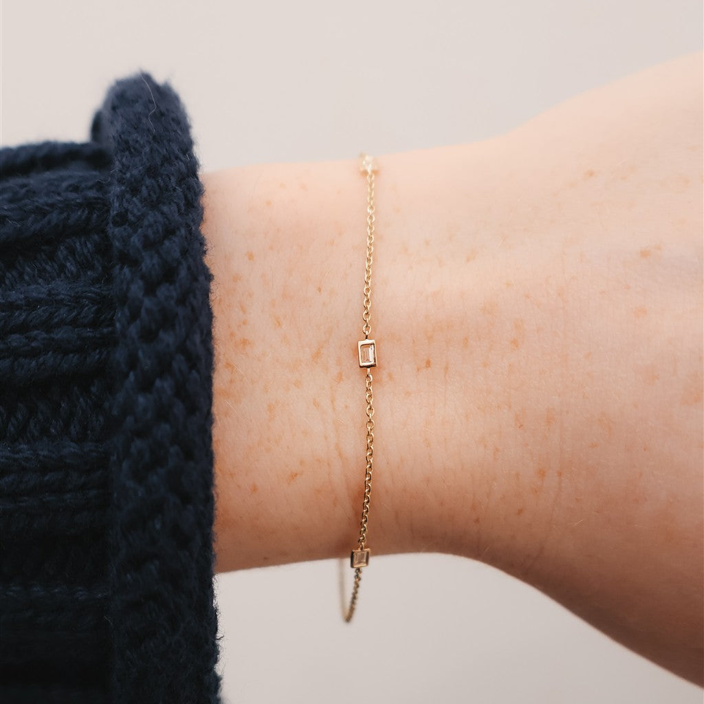 14KY 0.08CTW 3-Stone Baguette