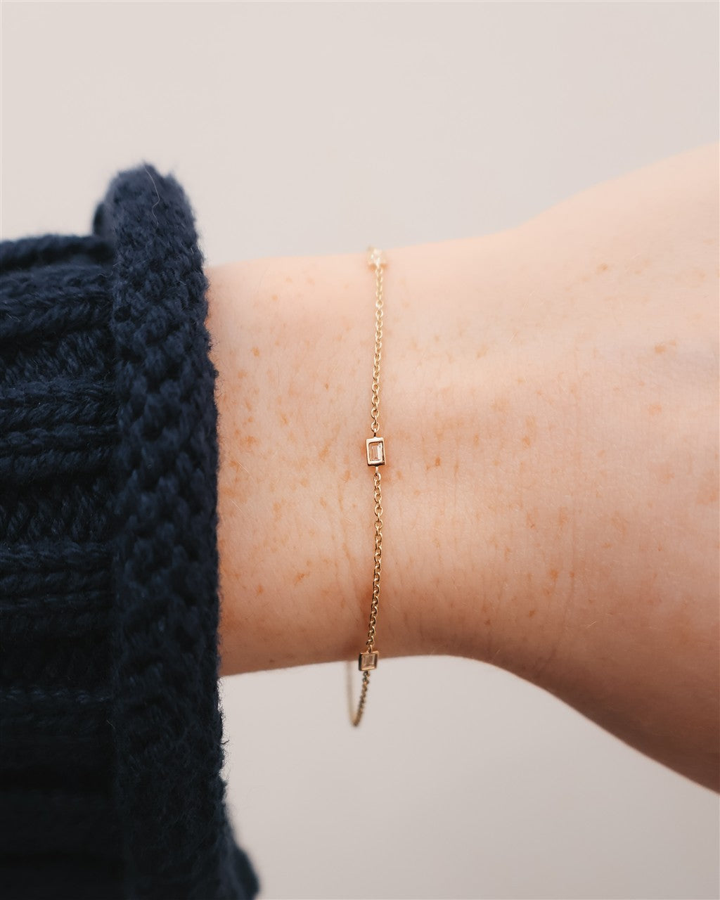 14KY 0.08CTW 3-Stone Baguette