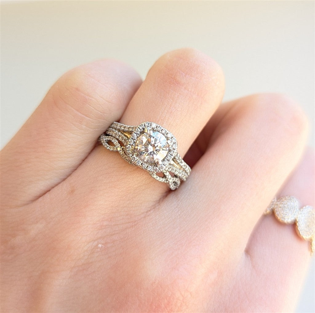 14kt white gold wedding set wi