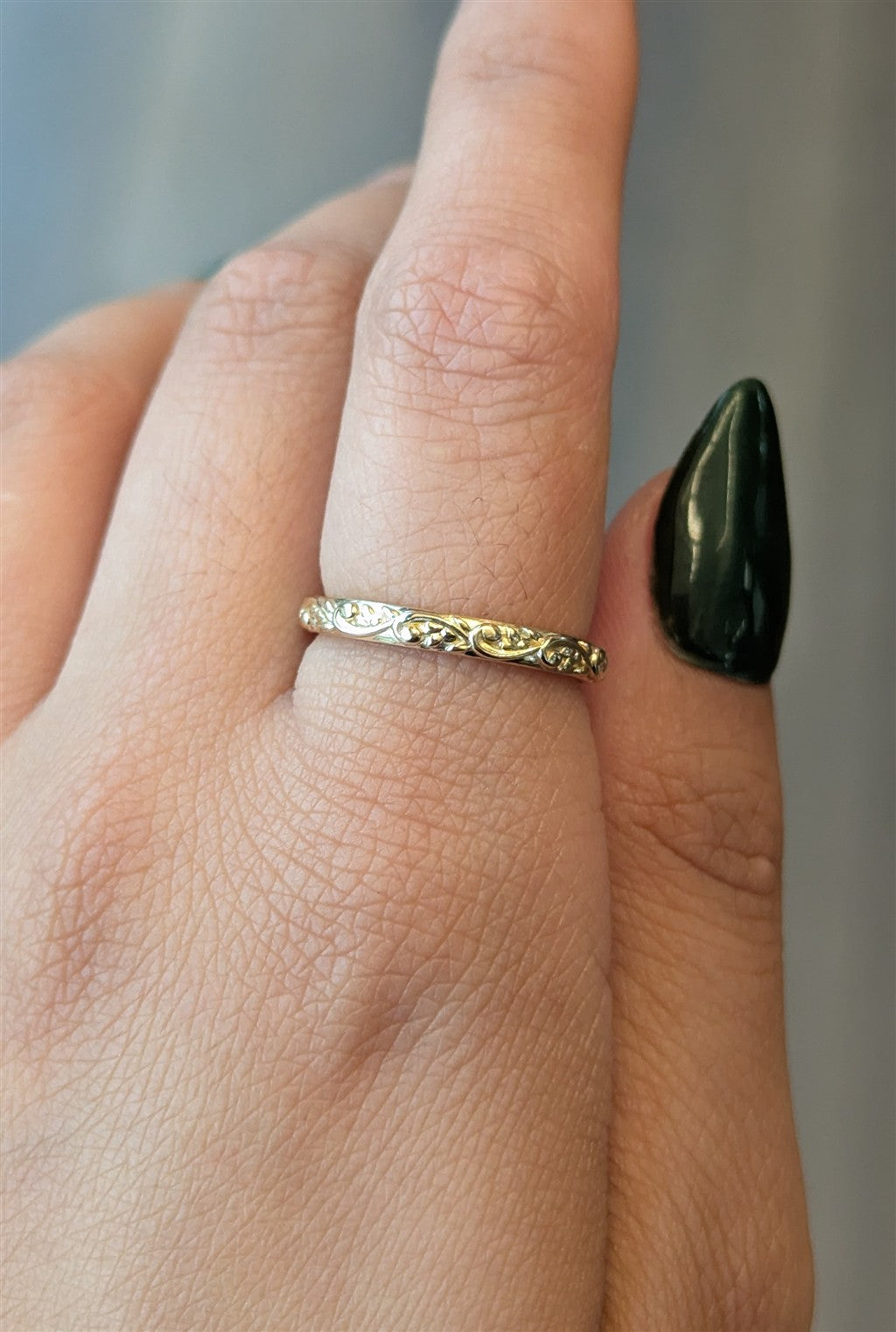 14kt yellow gold sculptural fl