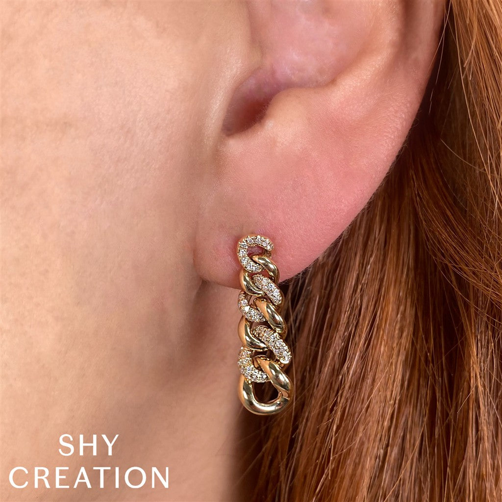 14KY 0.25CTW Diamond Link Earr