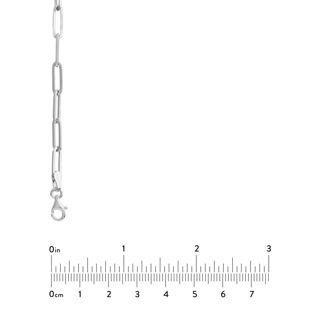 14K white gold 3.80mm hollow p
