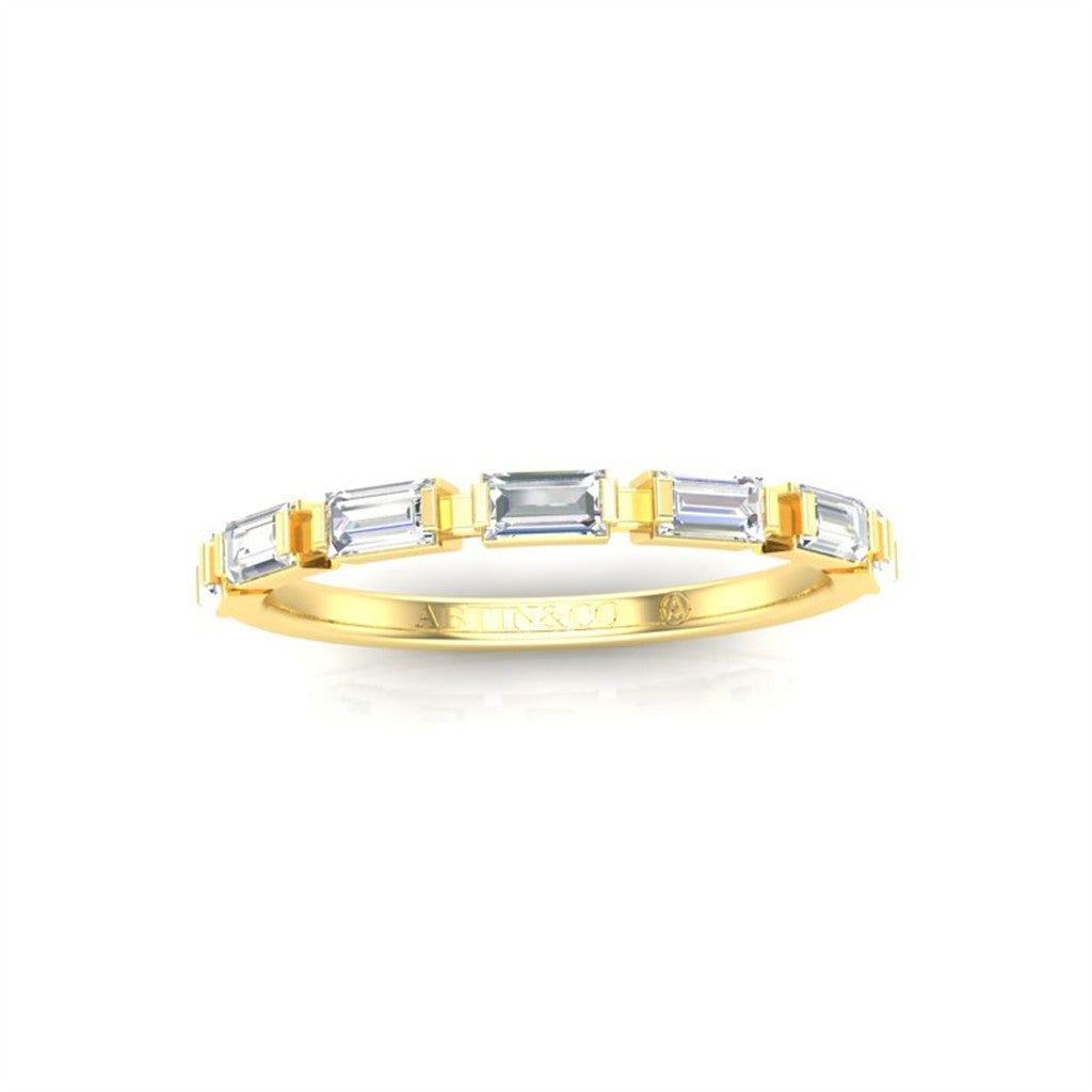 14kt Yellow Gold Emerald Cut D