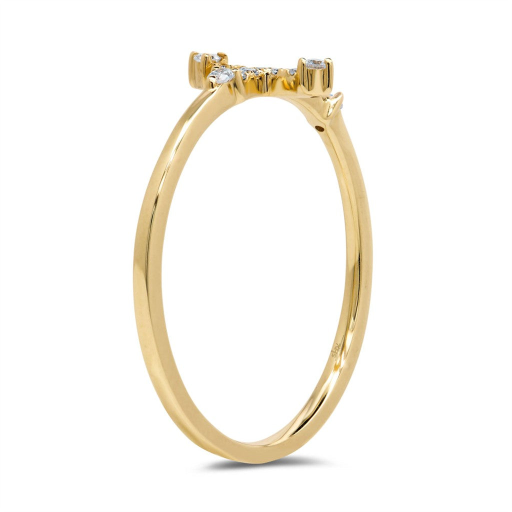 14KY 0.09CT DIA CROSS RING